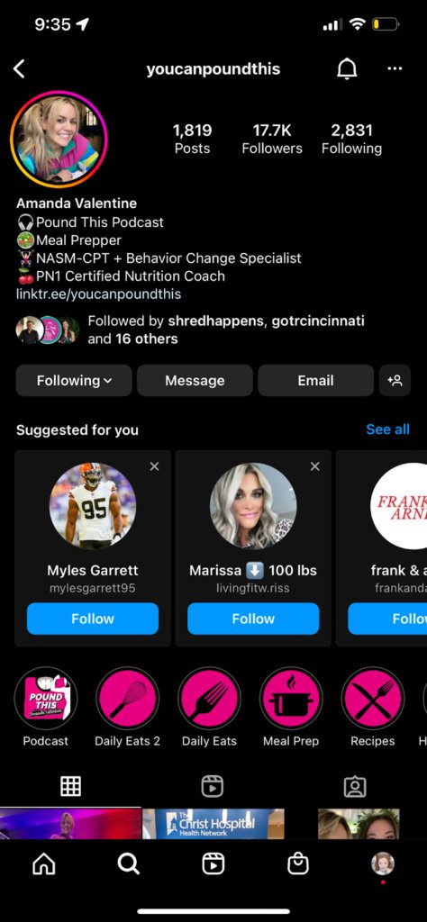 screenshot of instagram profile @youcanpoundthis