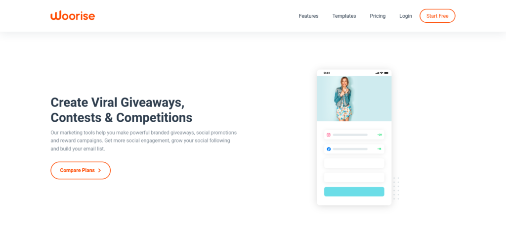 Woorise homepage