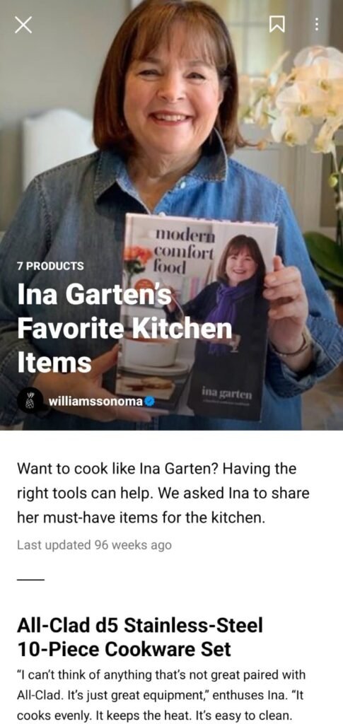william sonoma instagram guide on stainless steel cookware set
