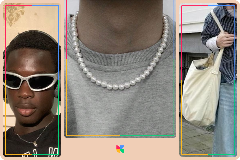 A pair of sunglasses, pearl necklace, and a cream tote bag styled with casual outfits