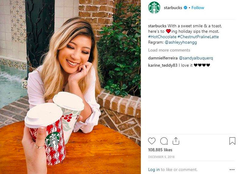 photo of a regram by Starbucks