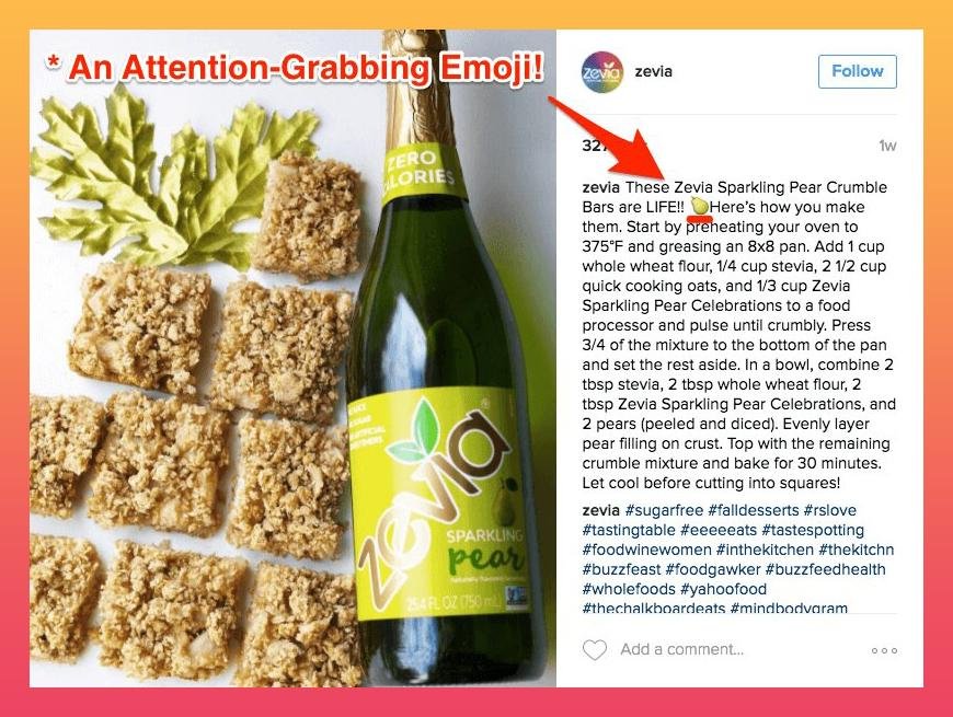 emoji in captions