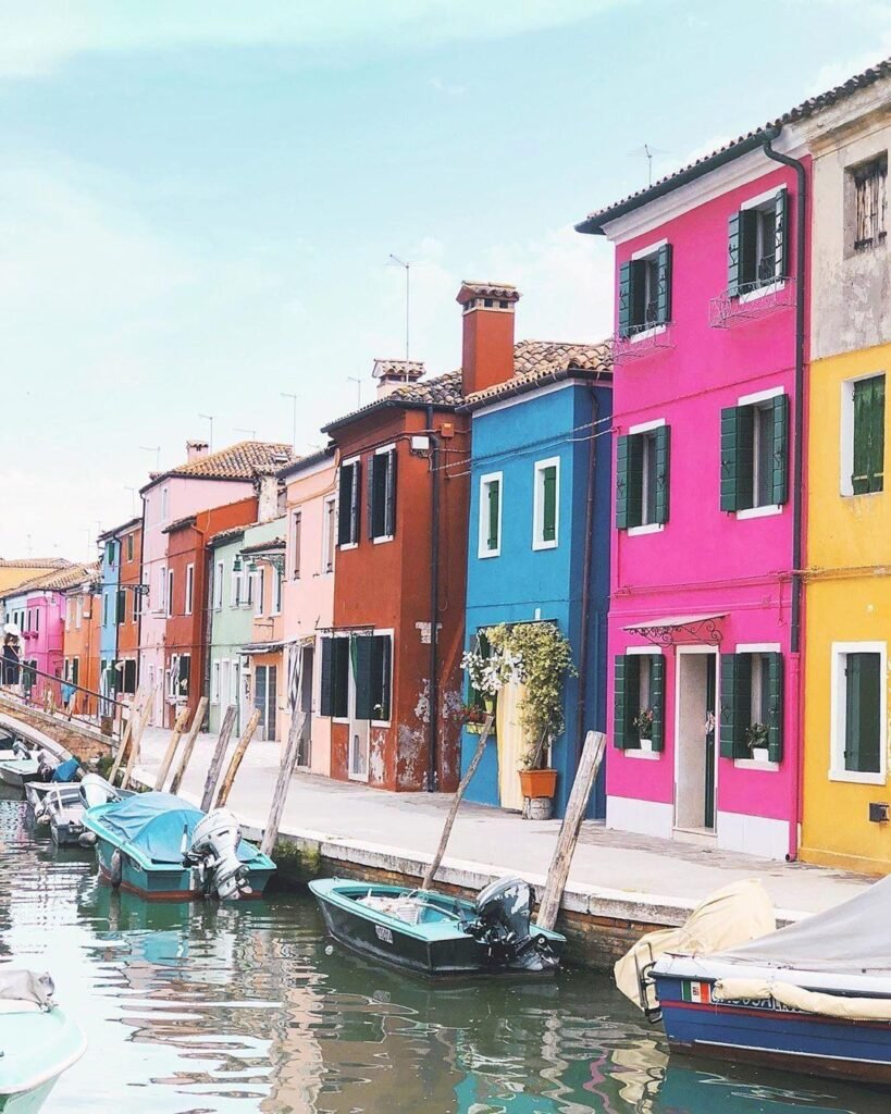 beautiful view of colorful houses