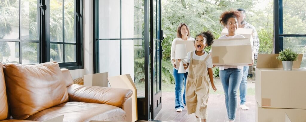A family excited about their new home