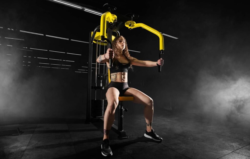 A woman overcoming gym challenges