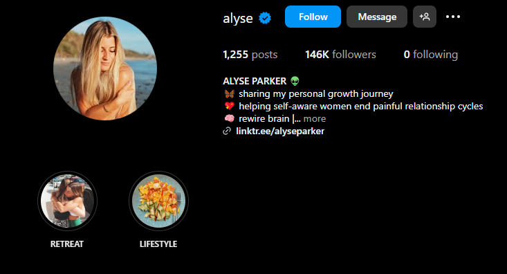 alyse Instagram highlight covers example