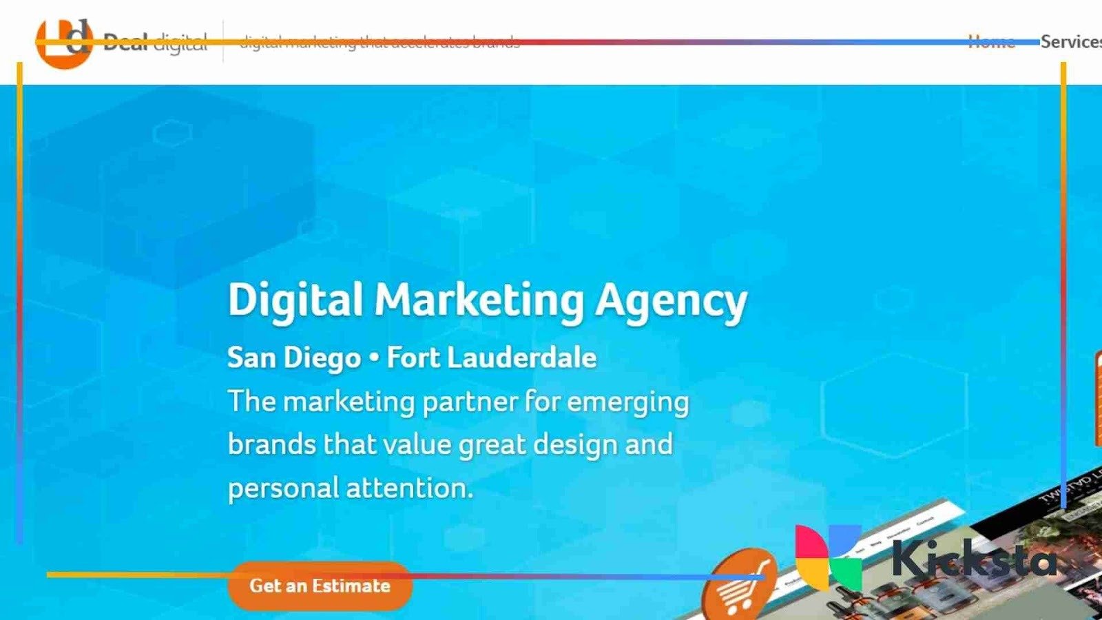 Landing page of Deal Digital