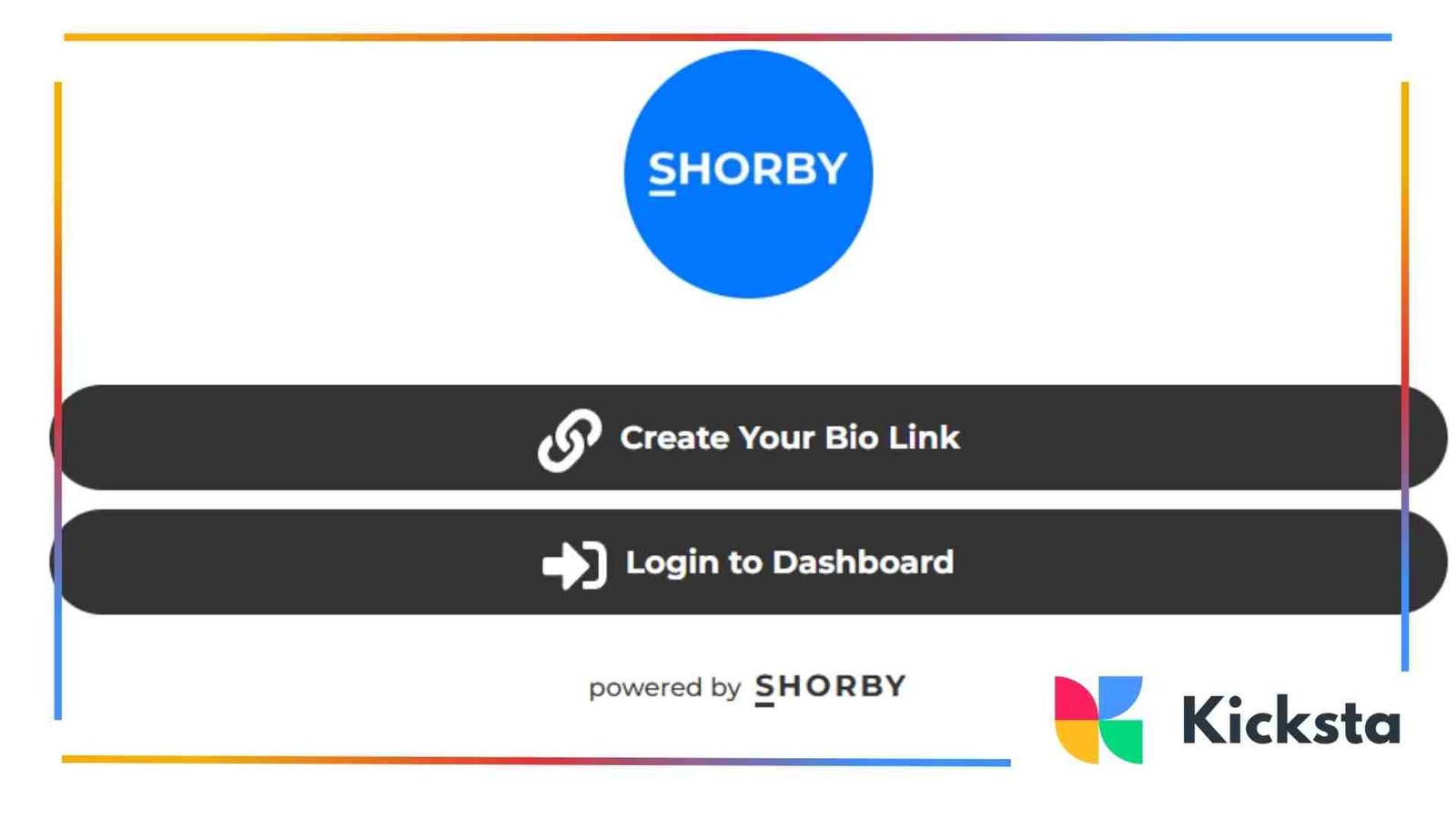 Landing page of Shorby