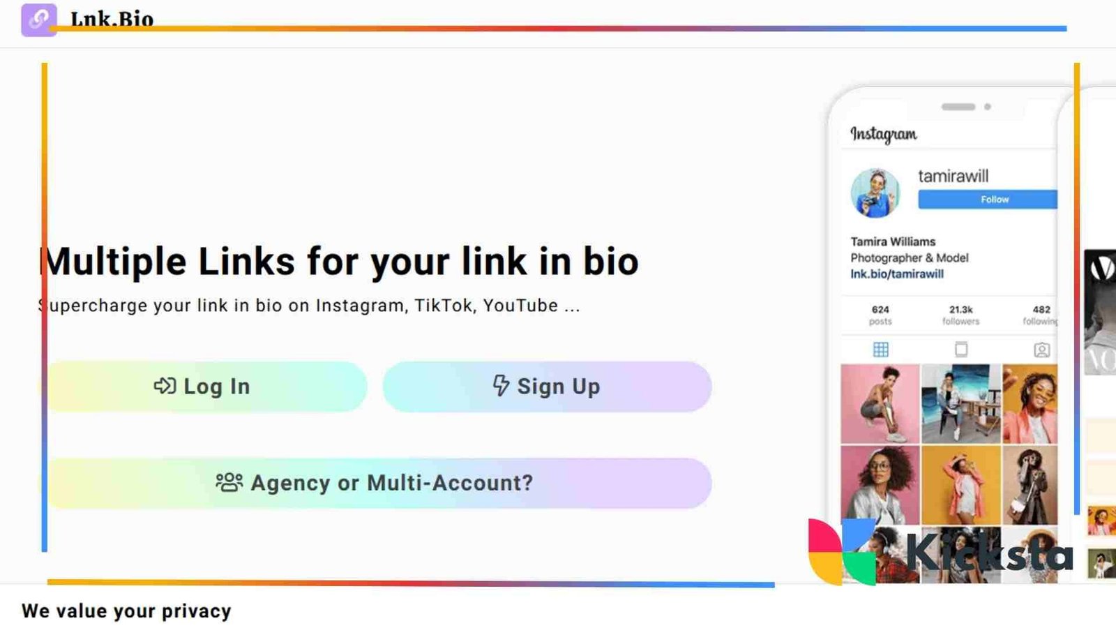 Landing page of Lnk.Bio