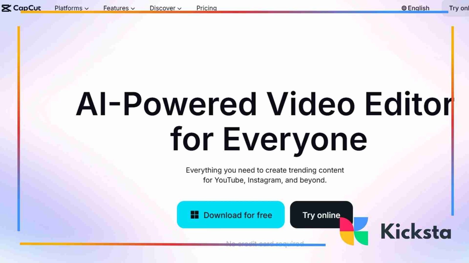 Landing page of Canva