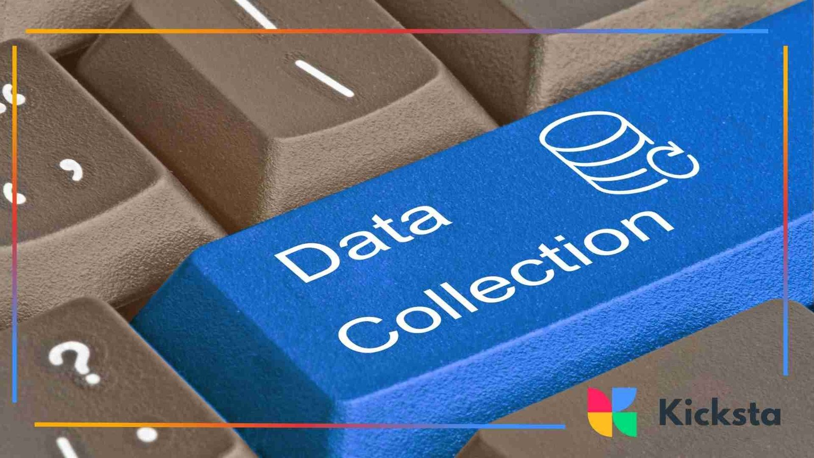 Close-up of a keyboard key labeled “Data Collection” with database icon